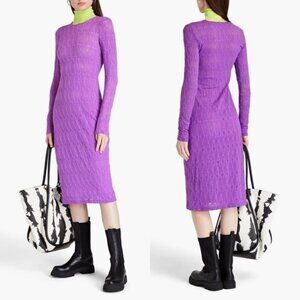 NWT Baum Und Pferdgarten Jovanna Stretch Lace Midi Dress XS Dewberry Sheer